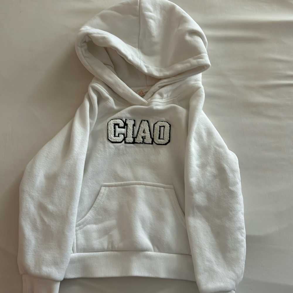 Girls white CIAO hoodie